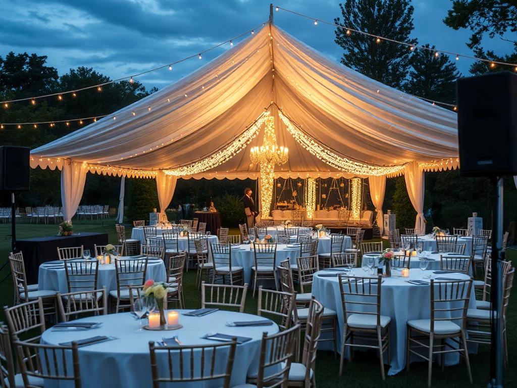 A high resolution showcasing a variety of event rental items,