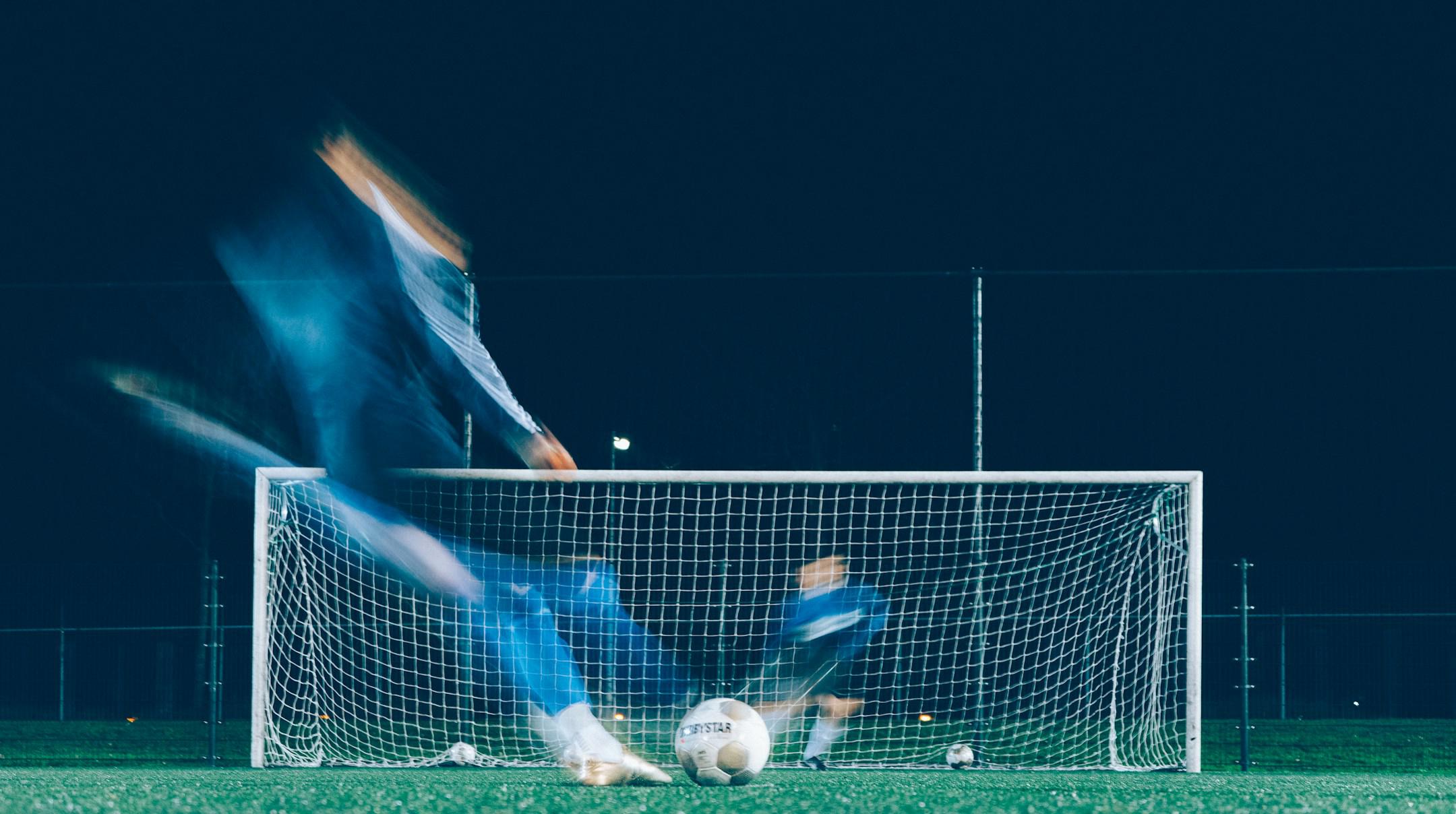 After the soccer training we always take some free kicks