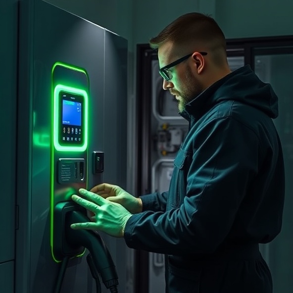 Professional EV charging installation team
