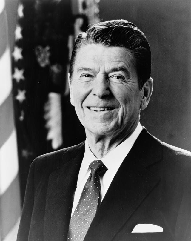 [Ronald Reagan, head-and-shoulders portrait, facing front]. Photograph from the Presidential File Collection, 1981. Library of Congress Prints & Photographs Division. 

https://www.loc.gov/item/96522678/