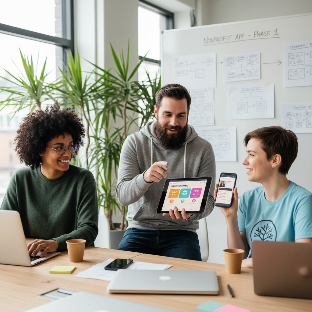 AI Agents team collaborating on nonprofit solutions