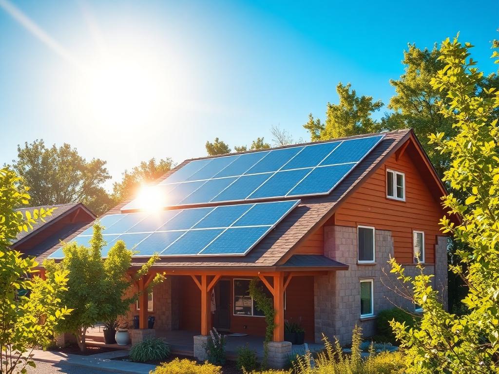 A residential home with solar panels installed on the roof,