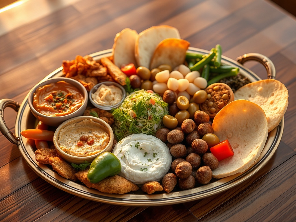 Authentic Lebanese mezze platter