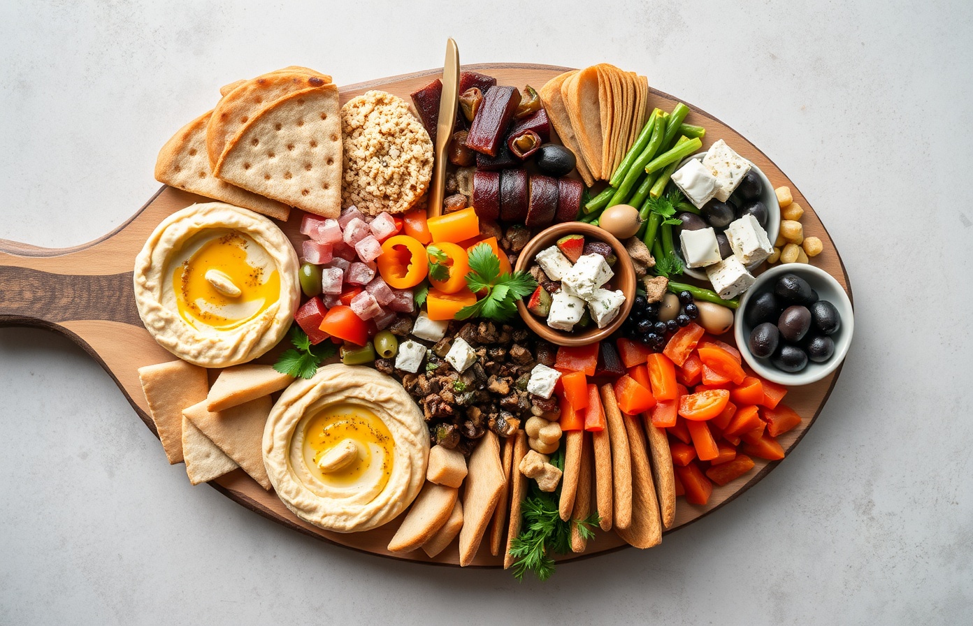 Traditional Lebanese Mezze Platter