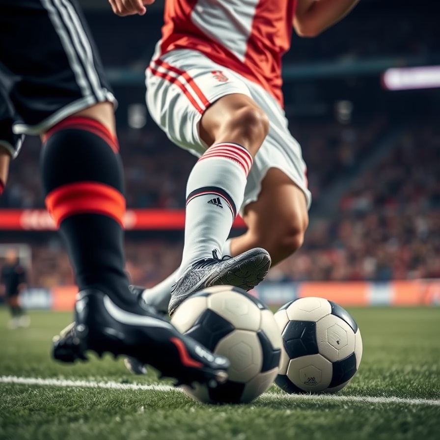 Professionele voetbalacties en technische vaardigheden