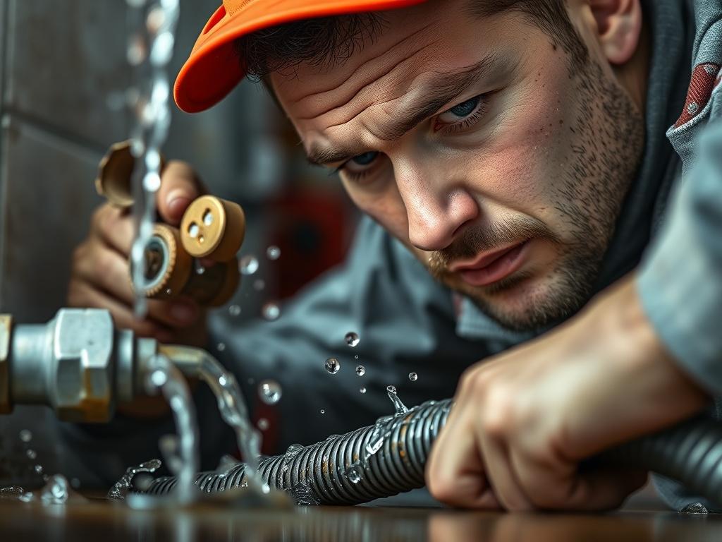 A close up shot of a plumber using a drain
