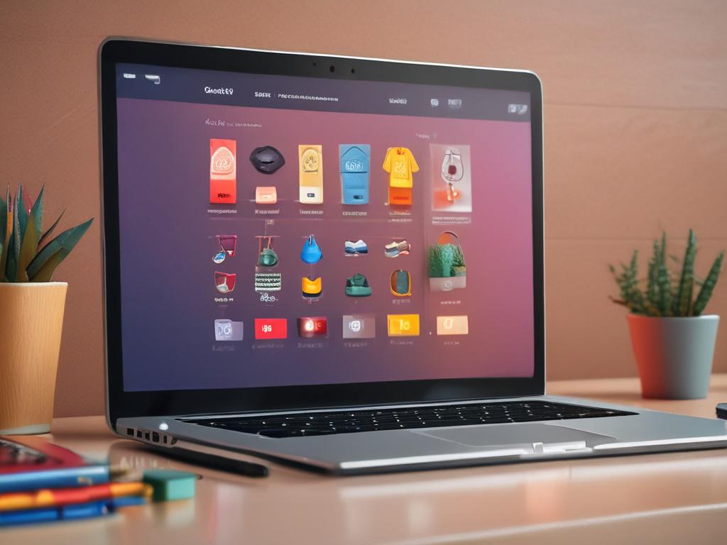 A sleek, modern e commerce website interface displayed on a