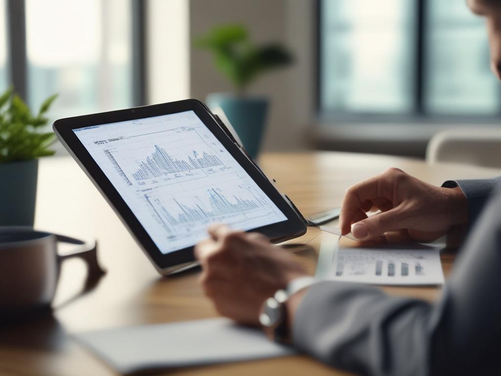 A close up shot of an investment advisor explaining market