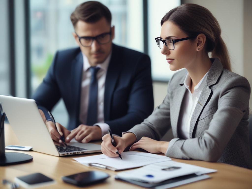 A close up shot of a professional consultant in a