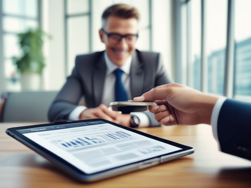 A close up shot of a financial advisor presenting various