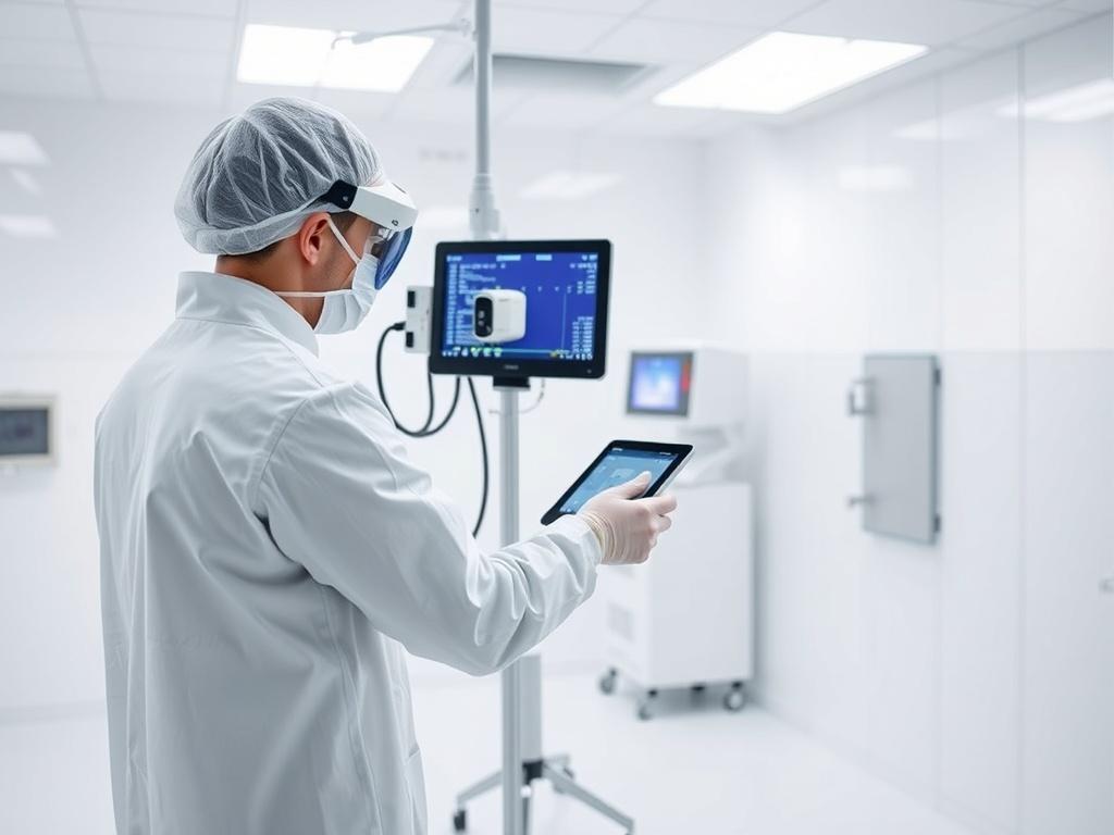 A realistic high resolution image of a cleanroom validation process