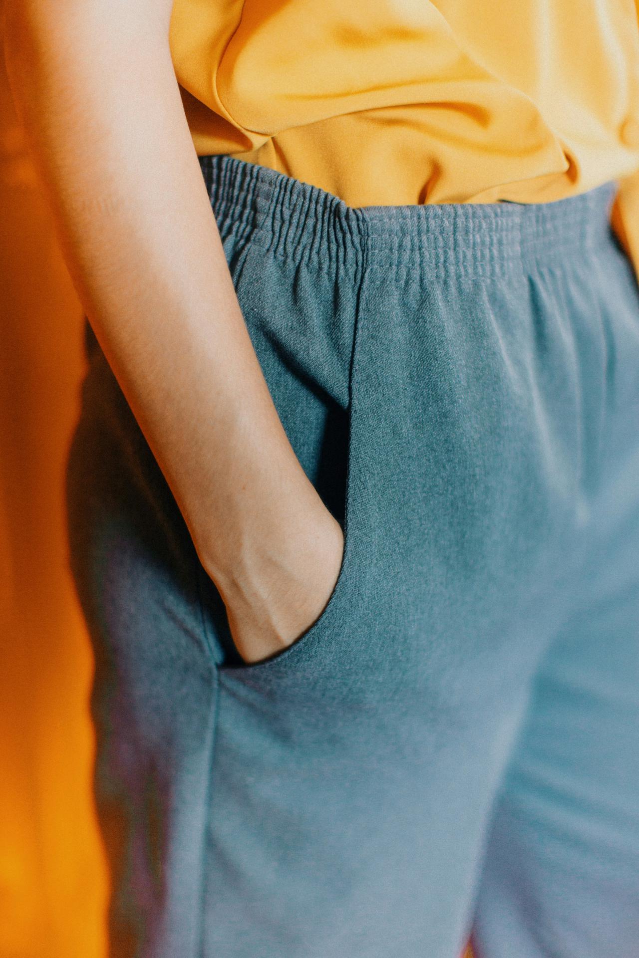 Hand on Pants.