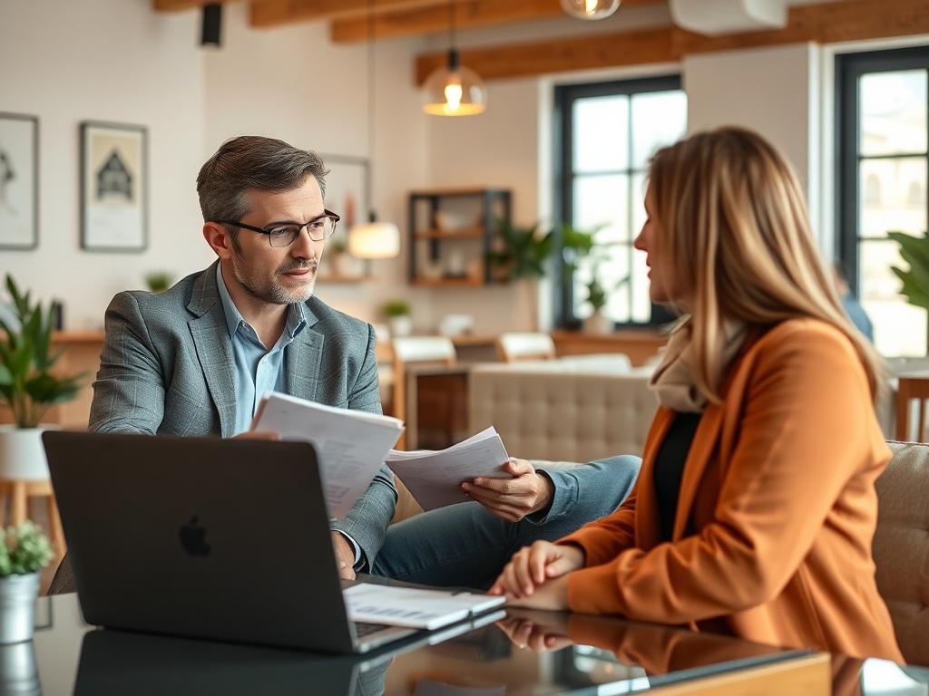 A professional consultant engaged in a discussion with an Airbnb