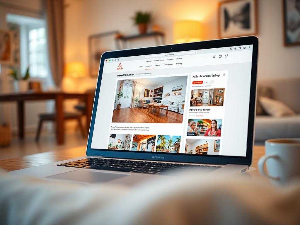 A close up shot of a beautifully arranged Airbnb listing