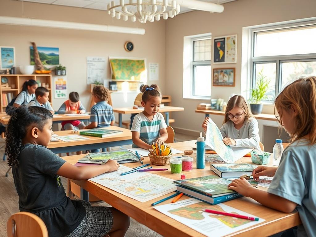 A group of students engaged in a hands on learning