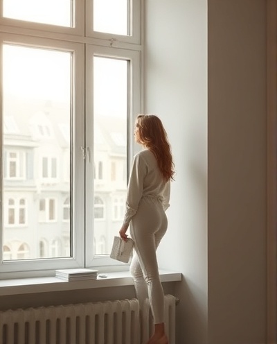 Minimalistisches Porträt am Fenster