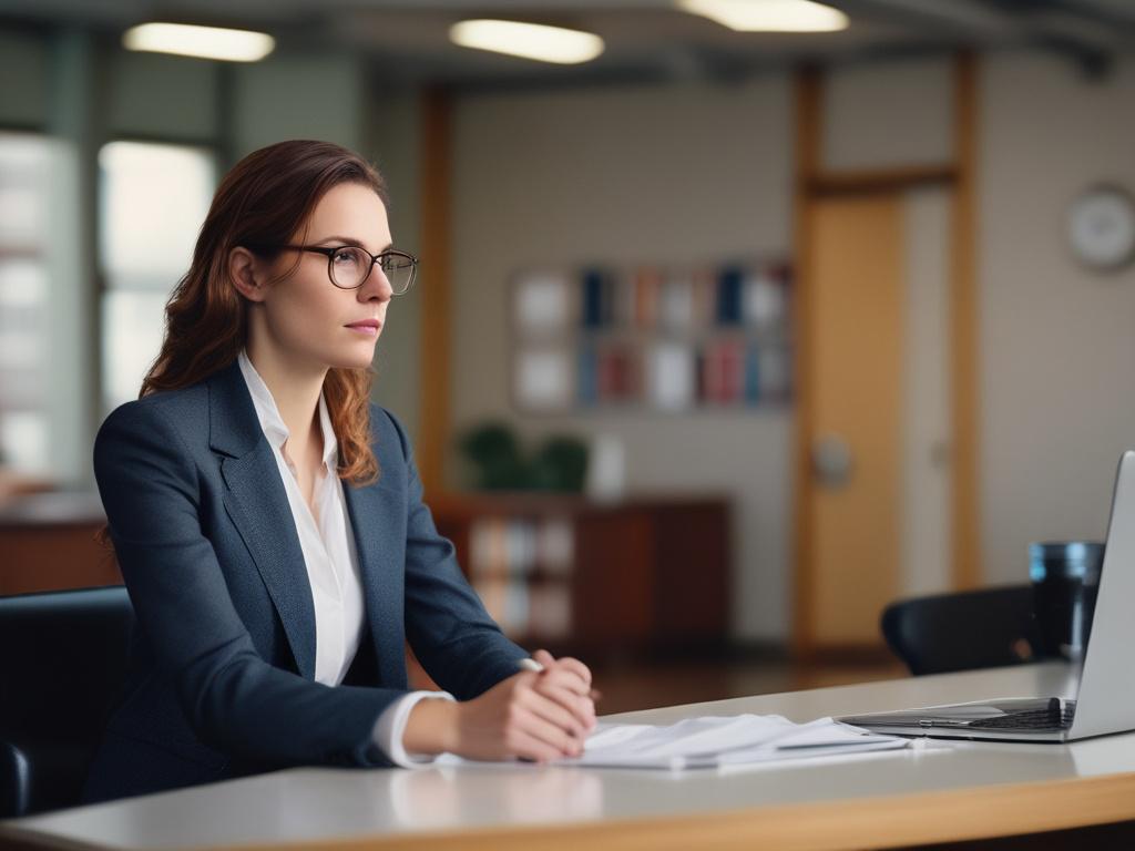 A close-up shot of a counselor actively listening to a client in a serene office setting. The counselor's expression conveys empathy and understanding, creating a welcoming atmosphere. Soft lighting and comfortable furnishings enhance the supportive environment. The image is taken with a 45mm f/1.2 lens, focusing on the interaction between the counselor and the client, capturing the essence of trust and support.