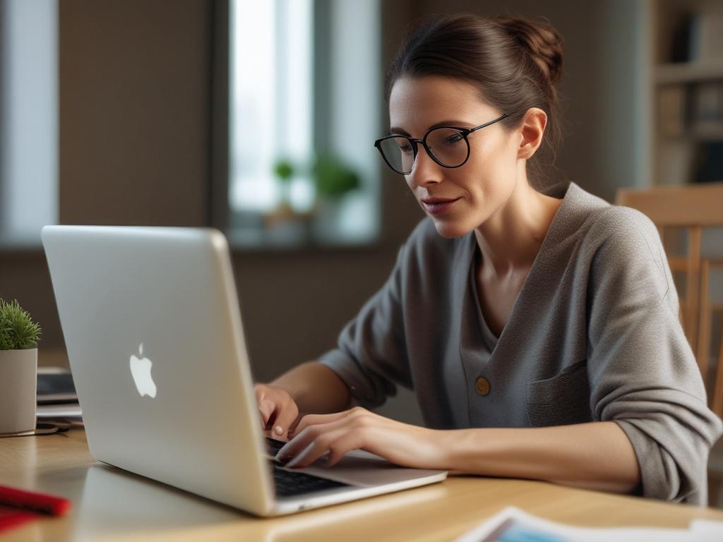 A close-up shot of a patient participating in a telehealth appointment on a laptop. The image captures the patient in a cozy home environment, engaged in conversation with a healthcare provider displayed on the screen. The laptop shows a clear view of the provider's face, and the room is well-lit, creating an inviting atmosphere. The focus is on the patient's attentive expression, highlighting the accessibility and convenience of telehealth.