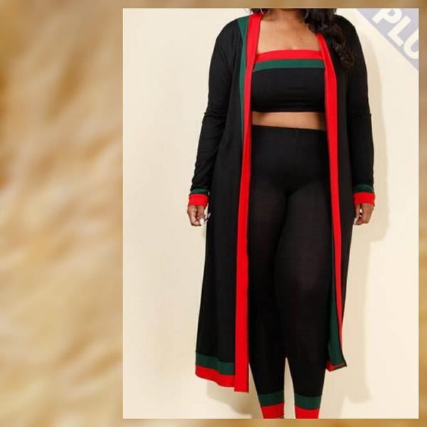 Black and Red 3Piece Set