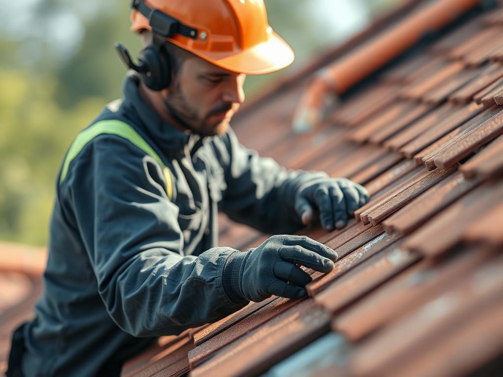 A focused close up image of a technician inspecting a
