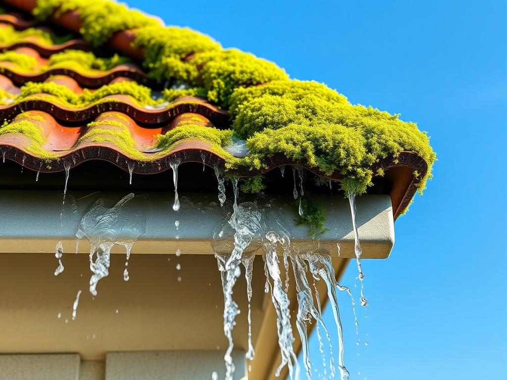 A close up shot of a clean roof with vibrant
