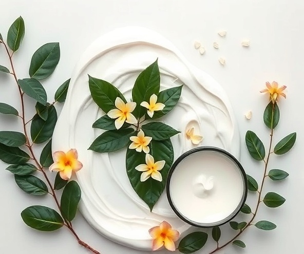 Luxury botanical body care and herbal tea ritual