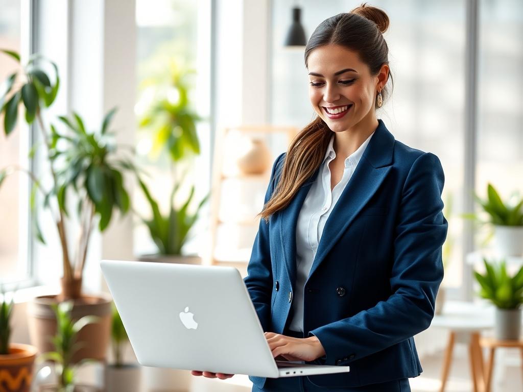A realistic high resolution of a confident businesswoman standing in