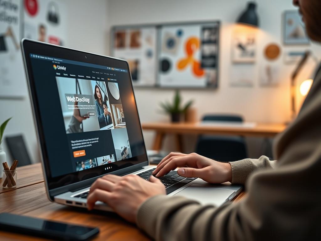 A close up shot of a web developer coding on