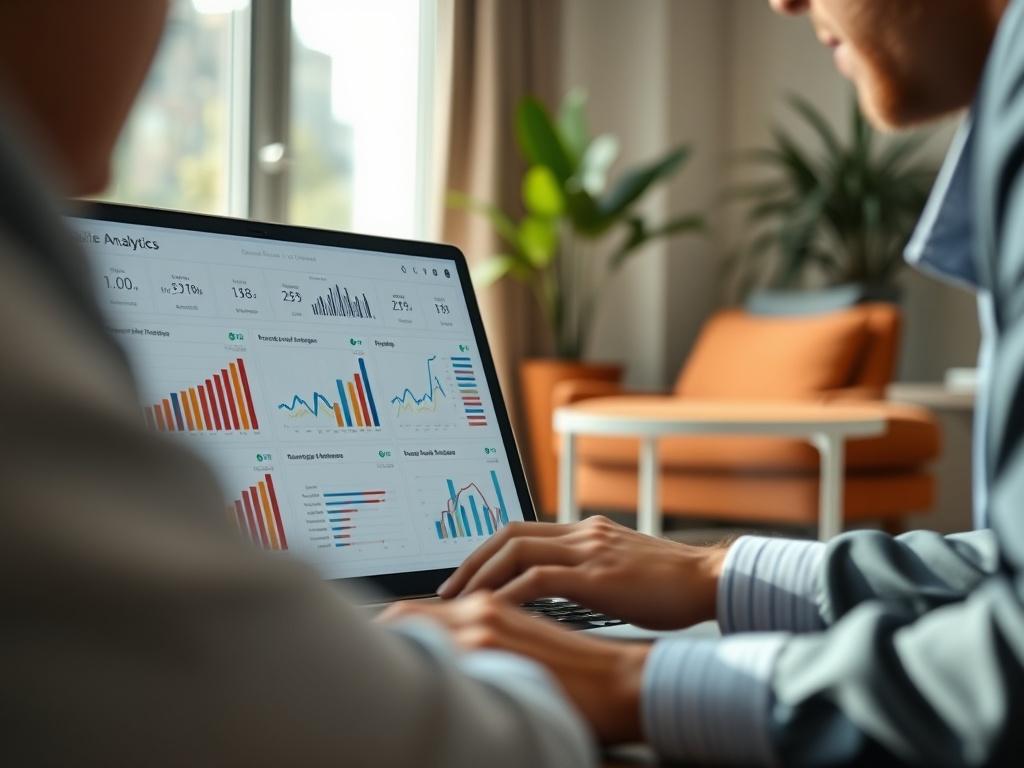 A close up shot of a consultant reviewing a website