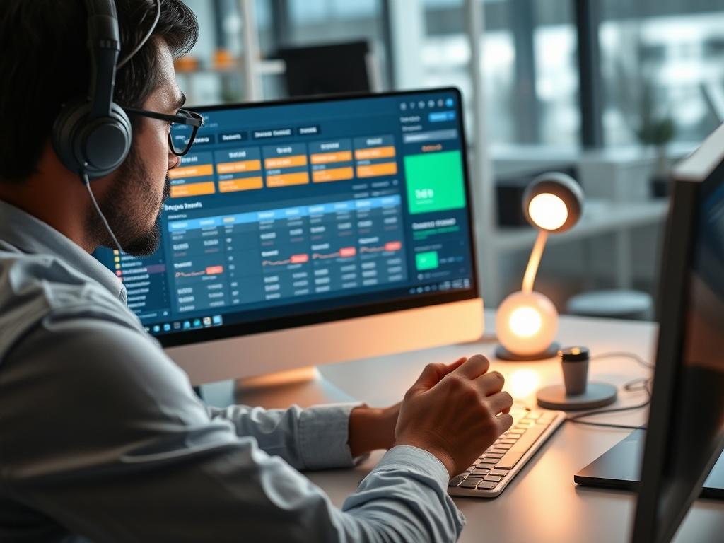 A close up shot of a digital marketing specialist configuring