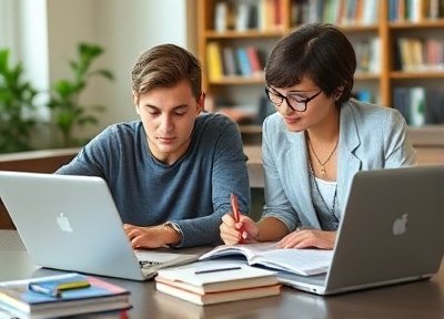 College student studying