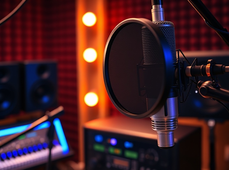 Microphone in studio setting