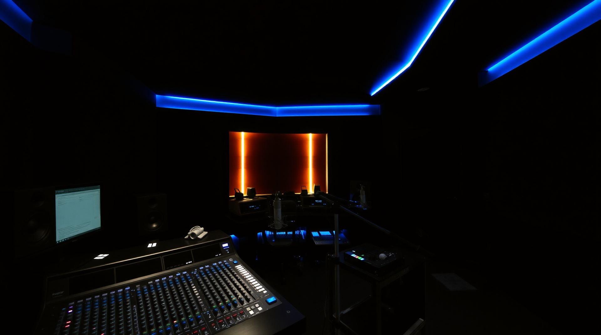 Professional music production studio