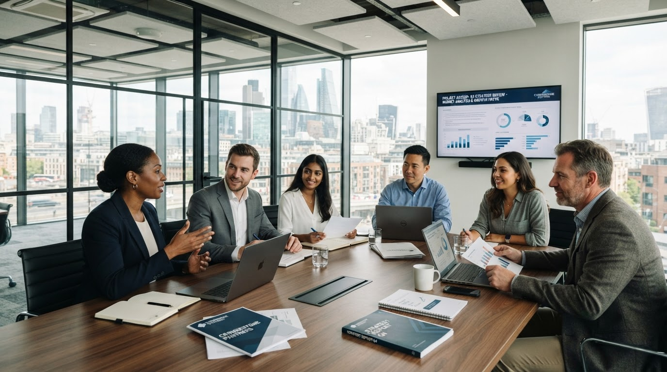 Professional consulting team collaboration