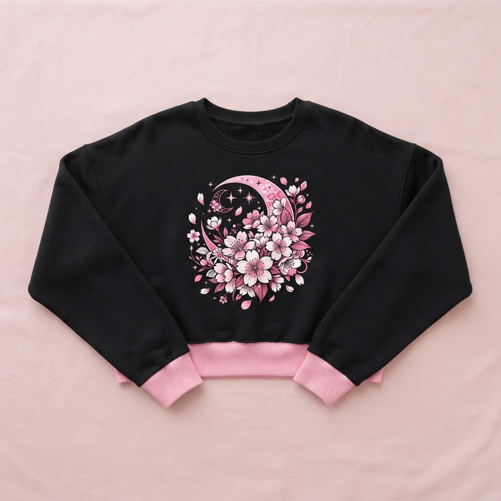 Lunar Bloom Cropped Crew
