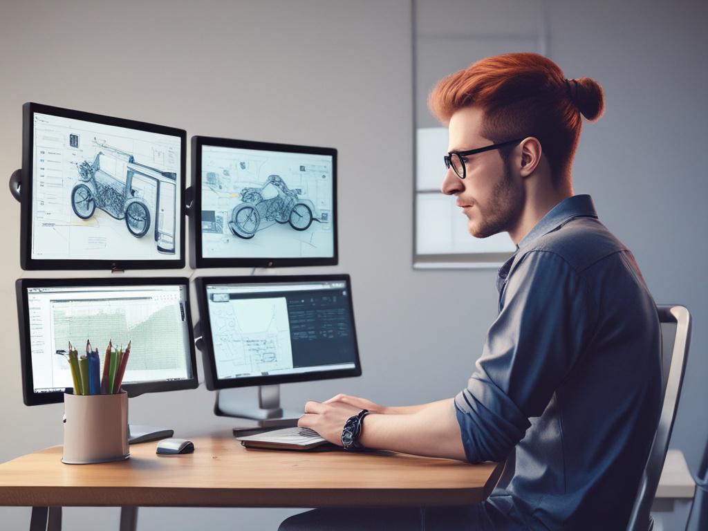 A realistic high resolution image of a web developer designing
