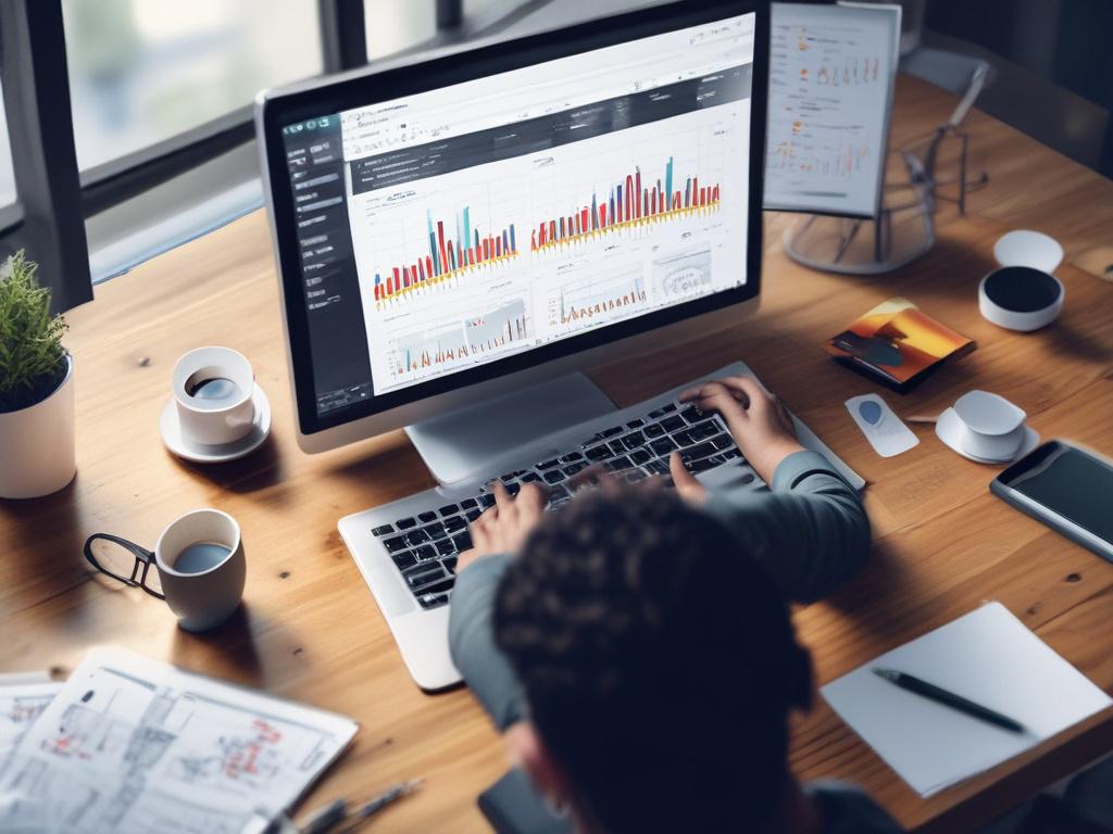 A realistic high resolution of a digital marketing strategist working