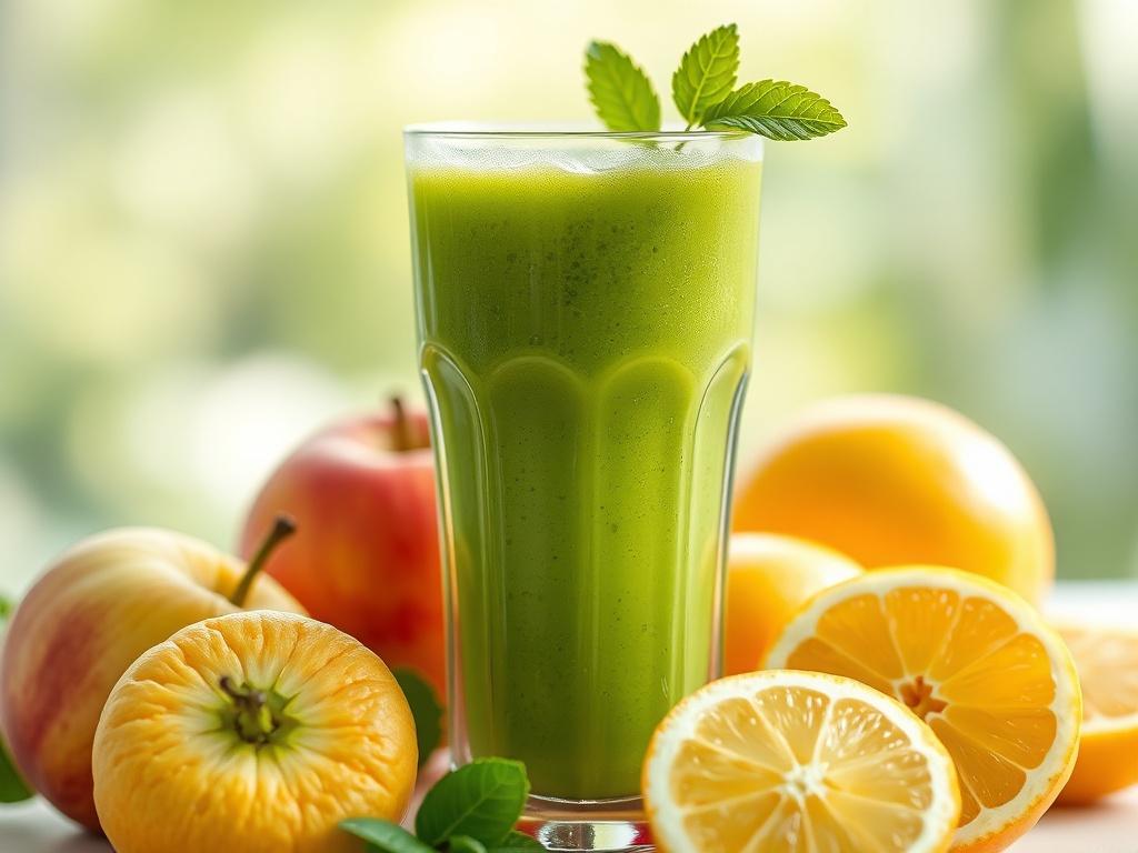 A hyper realistic close up of a refreshing, vibrant green