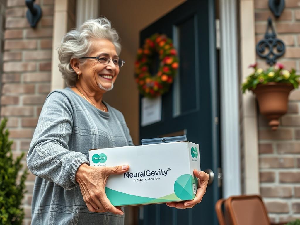 A close up shot of a delivery person handing over