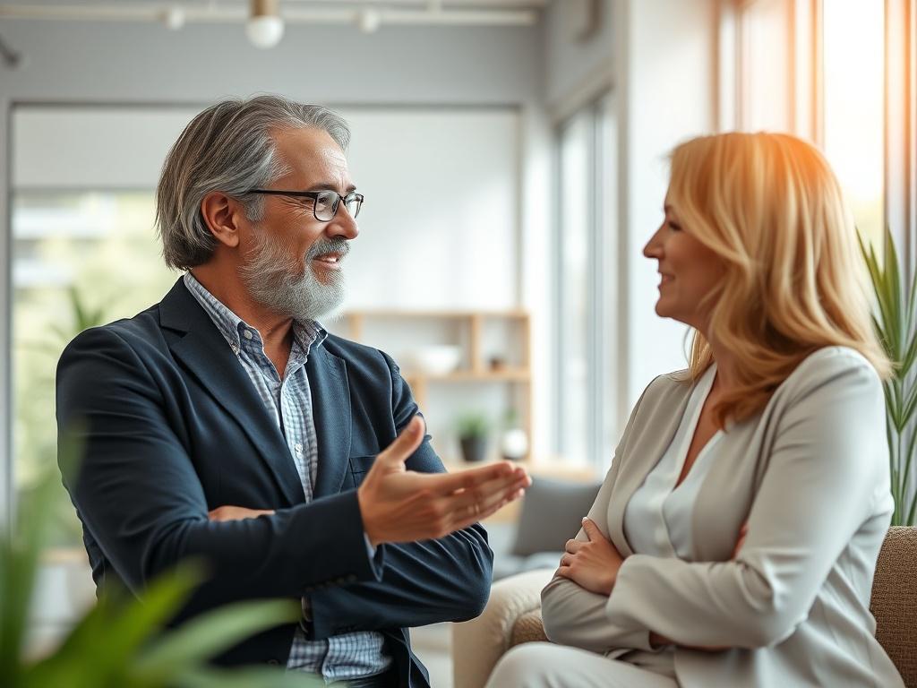 A close up shot of a health conscious individual discussing