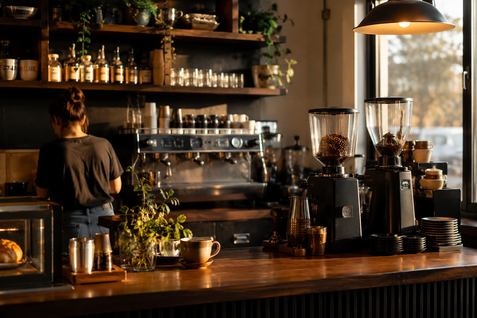 Wide interior shot of our coffee shop