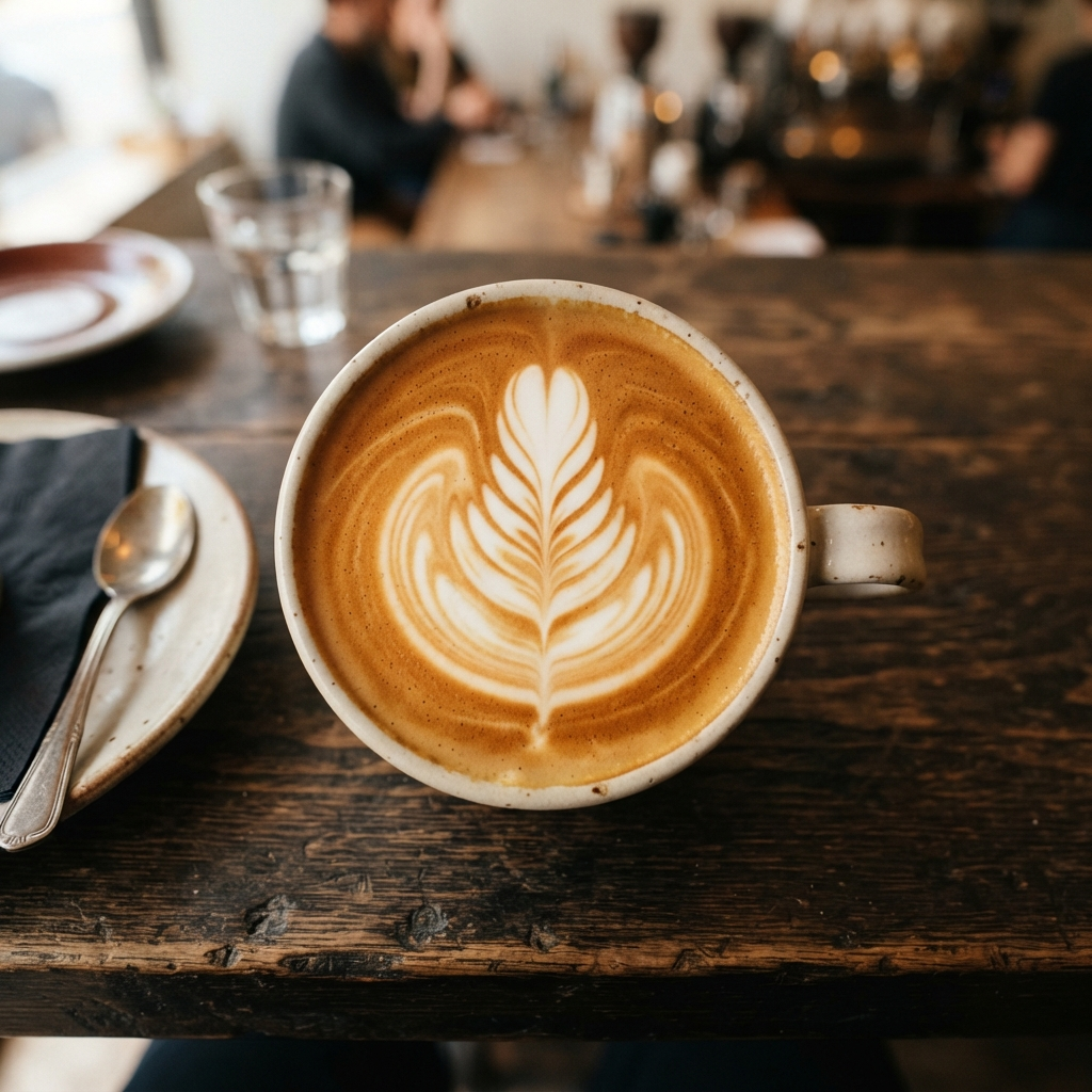 Close-up of beautiful latte art