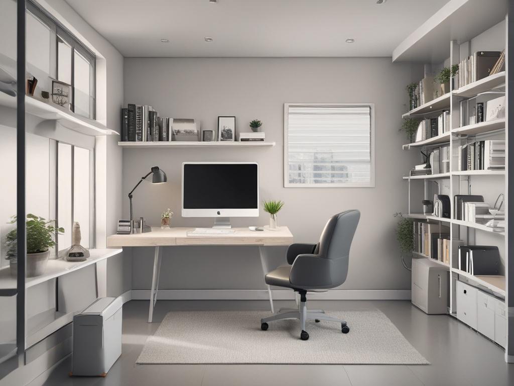 A neat, organized back office environment with a remote worker