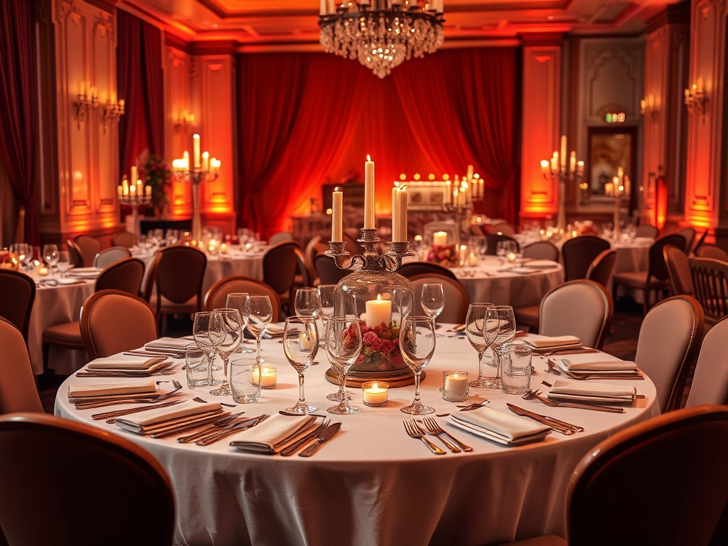 Elegant wedding catering setup