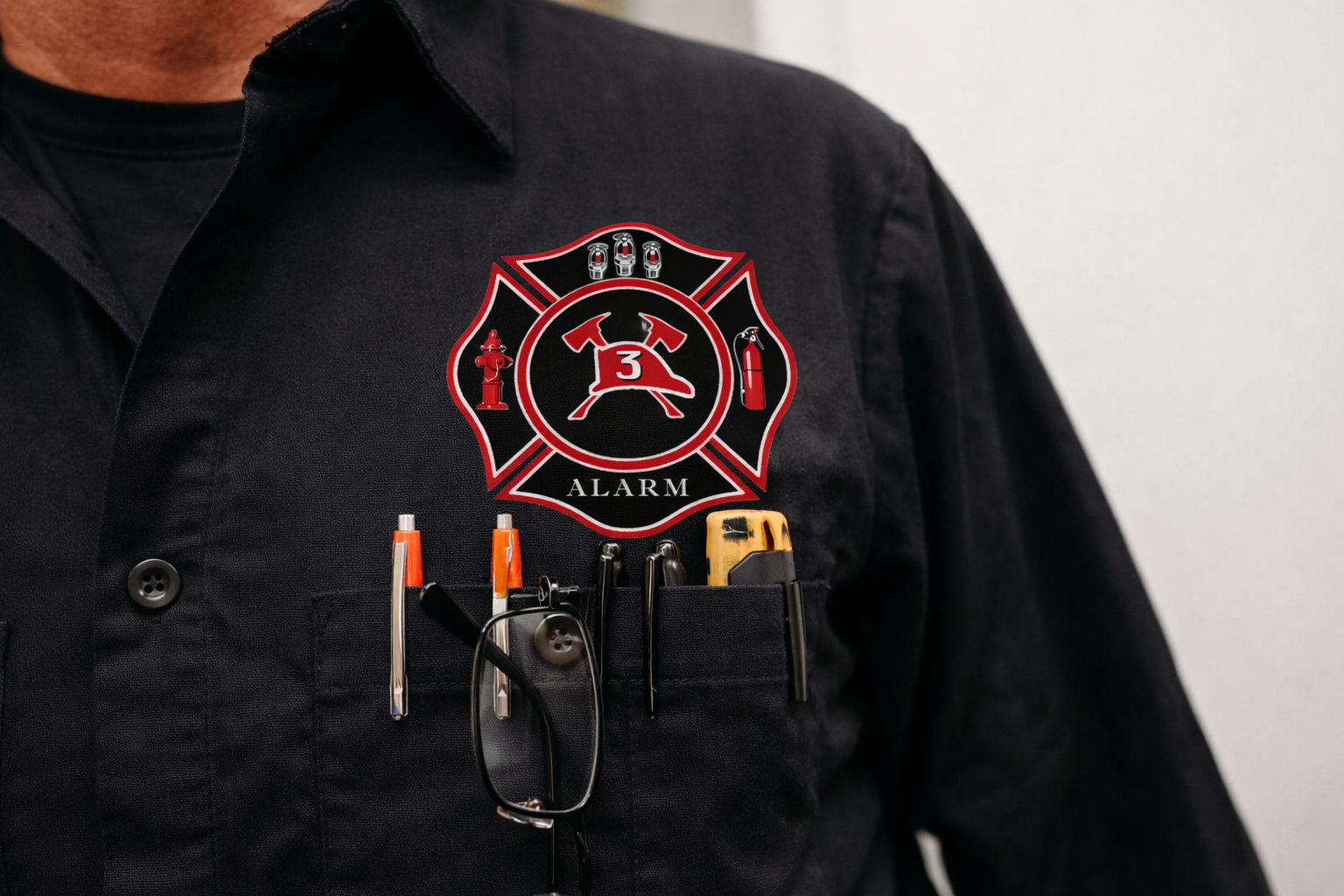 Professional fire suppression technician inspecting fire safety systems