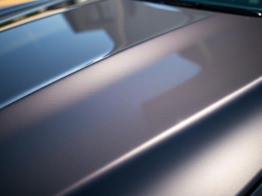 A hyper realistic close up shot of a shiny, newly