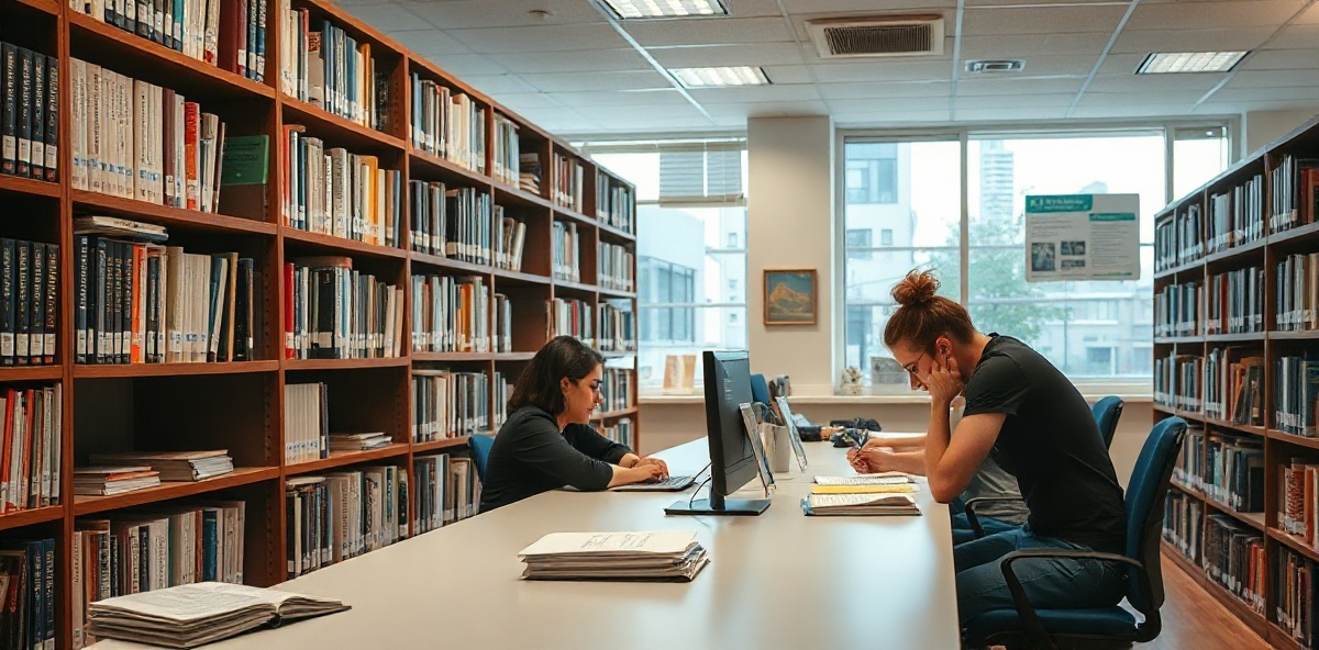 Professional library and research center with organized resources