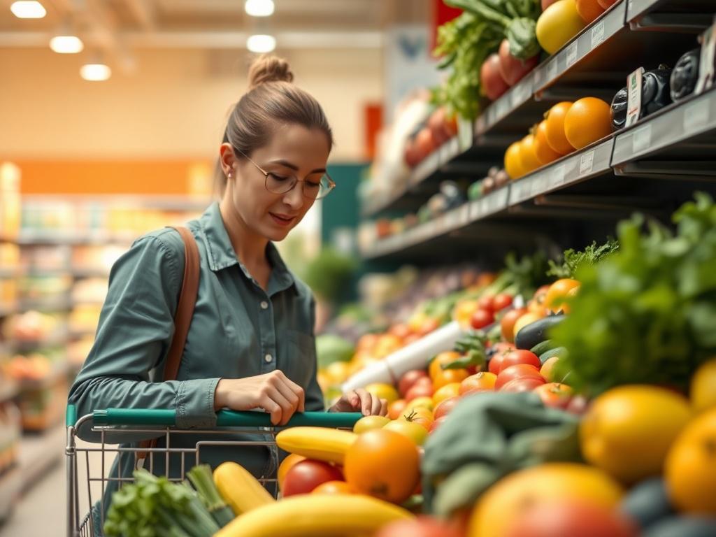 A close up shot of a personal shopper selecting fresh