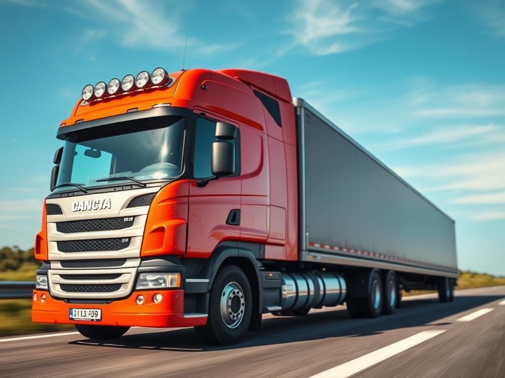 A realistic high resolution of a well maintained, modern trucking