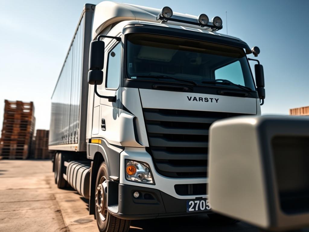 A close up shot of a well maintained truck parked